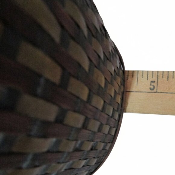 Rare Vintage Woven Wood & Brass Strip Box Unique Antique Keepsake Chest Artisan - Picture 8 of 8